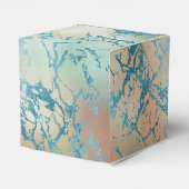 ラグジュアリーマーブル | ビューティフルイエローアンドコーラルティール（緑がかった色）静脈 フェイバーボックス (裏面サイド)