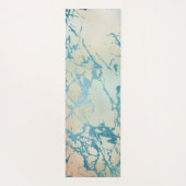 ラグジュアリーマーブル | ビューティフルイエローアンドコーラルティール（緑がかった色）静脈 ヨガマット (裏面)