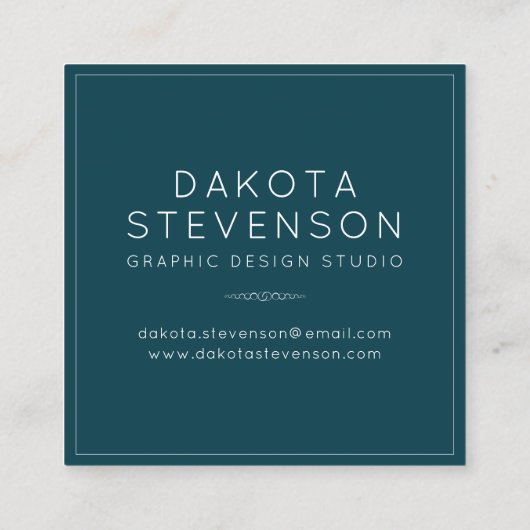 ラグジュアリーマーブル |消音したエレガント宝石トーン(モノグラム) スクエア名刺 (裏面)