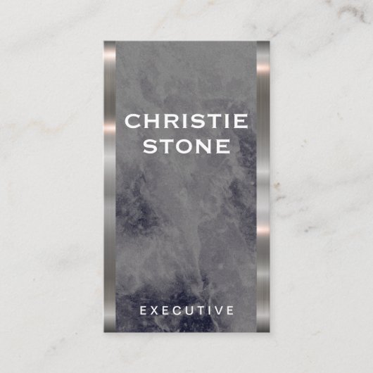 ラグジュアリーマーブル |金属トリム 名刺 (正面)