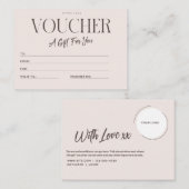 ラグジュアリーミニマリストギフトカード証明書テンプレート ノートカード (正面/裏面)