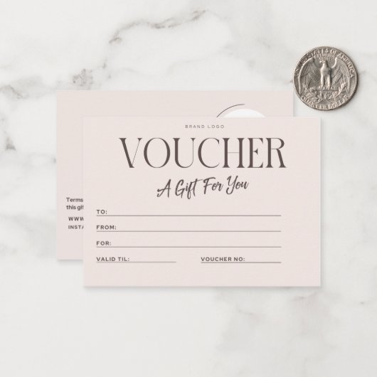 ラグジュアリーミニマリストギフトカード証明書テンプレート ノートカード (正面/裏面インサイチュ)