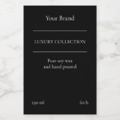 ラグジュアリーミニマリストブラックキャンドル製品ラベル フードラベル (シングルラベル)