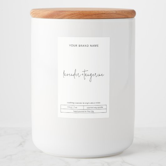 ラグジュアリーミニマリストブラックキャンドル製品ラベル フードラベル (正面)