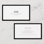 ラグジュアリーミニマリストブラック&ホワイト 名刺 (正面/裏面)