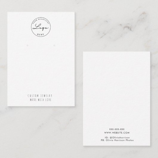 ラグジュアリーミニマルジュエリーディスプレイカード 名刺 (正面/裏面)