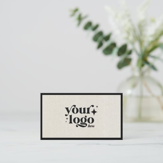 ラグジュアリーミニマルナチュラルリネンビジネスロゴ 名刺 (スタンド正面)