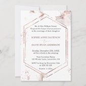 ラグジュアリーミニマルバラ金ゴールド結婚フレームフォーマル 招待状 (正面)