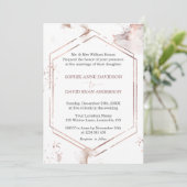 ラグジュアリーミニマルバラ金ゴールド結婚フレームフォーマル 招待状 (スタンド正面)