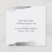 ラグジュアリーミニマルフェイクグラックス銀ブラシ スクエア名刺 (裏面)