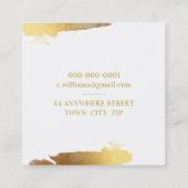 ラグジュアリーミニマルフェイクラックスギルド金ゴールドエッジ スクエア名刺 (裏面)