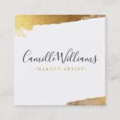 ラグジュアリーミニマルフェイクラックスギルド金ゴールドエッジ スクエア名刺 (正面)