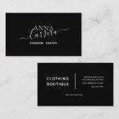 ラグジュアリーミニマルブティック白黒書道 名刺 (正面/裏面)