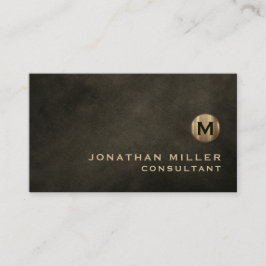 ラグジュアリーミニマルブラック金ゴールドモノグラム 名刺