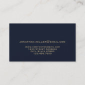 ラグジュアリーミニマルブルー金ゴールドイニシャル 名刺 (裏面)