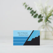 ラグジュアリーミニマルモダンブルー 名刺 (スタンド正面)