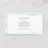 ラグジュアリーミニマルモノグラムターコイズプロフェッショナル 名刺 (裏面)