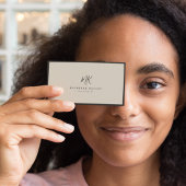 ラグジュアリーミニマルモノグラムナチュラルリネン 名刺