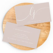 ラグジュアリーミニマルモノグラムバラ金ゴールド&アイボリーエレガント 名刺