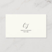 ラグジュアリーミニマルモノグラムブラックアイボリーシックスタイリッシュ 名刺 (正面)