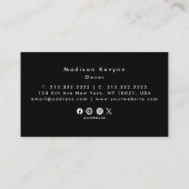 ラグジュアリーミニマルモノグラムブラックアイボリーシックスタイリッシュ 名刺