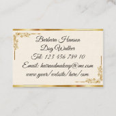 ラグジュアリーミニマルモノグラムブラック金ゴールドシックスタイリッシュ 名刺 (裏面)