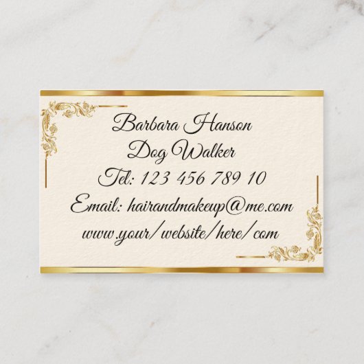 ラグジュアリーミニマルモノグラムブラック金ゴールドシックスタイリッシュ 名刺 (裏面)