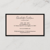 ラグジュアリーミニマル赤面ピンクブラックフレーム 名刺 (裏面)