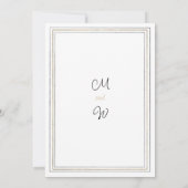 ラグジュアリーミニマル金ゴールドシルバー結婚フレーム 招待状 (裏面)