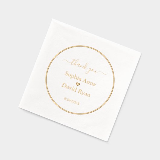 ラグジュアリーミニマ結婚リストのホイルスタンプナプキンス 箔ナプキン (左)