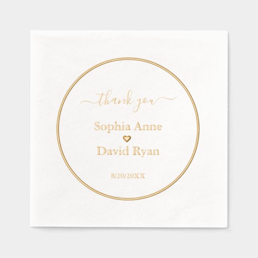 ラグジュアリーミニマ結婚リストのホイルスタンプナプキンス 箔ナプキン (正面)