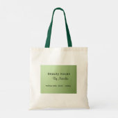 ラグジュアリーミントグリーン美しいサロン名刺 トートバッグ (裏面)