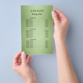 ラグジュアリーミントグリーン美しいサロン チラシ (ハンドル)