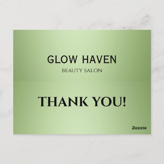ラグジュアリーミントグリーン美しいサロン ポストカード (裏面)