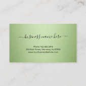 ラグジュアリーミントグリーン美しいサロン ロイヤリティカード (裏面)