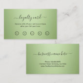 ラグジュアリーミントグリーン美しいサロン ロイヤリティカード (正面/裏面)