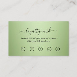 ラグジュアリーミントグリーン美しいサロン ロイヤリティカード