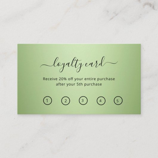 ラグジュアリーミントグリーン美しいサロン ロイヤリティカード (正面)