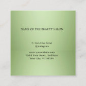 ラグジュアリーミントグリーン美しいサロン 予約カード (裏面)