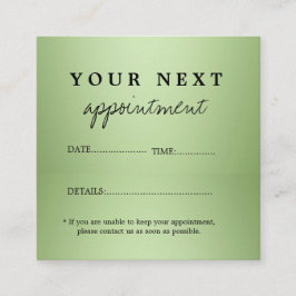 ラグジュアリーミントグリーン美しいサロン 予約カード