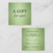 ラグジュアリーミントグリーン美しいサロン 割引カード (正面/裏面)