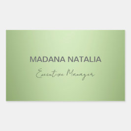 ラグジュアリーミントグリーン美しいサロン 長方形シール