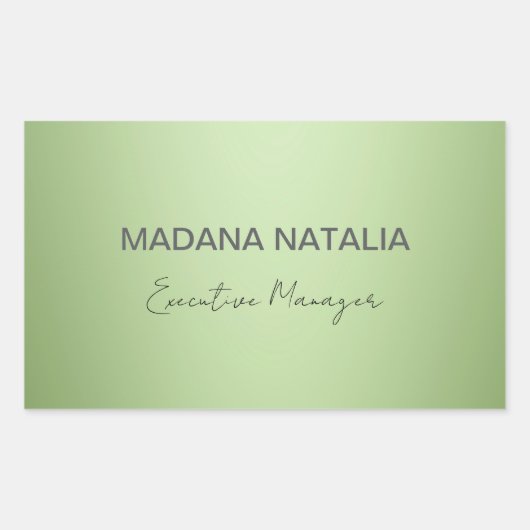 ラグジュアリーミントグリーン美しいサロン 長方形シール (正面)