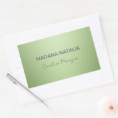 ラグジュアリーミントグリーン美しいサロン 長方形シール (封筒)
