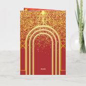 ラグジュアリームスリム結婚ニカの挨拶 箔グリーティングカード (裏面)