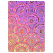 ラグジュアリーメタルフォイルグリッターピンク金ゴールドドットサークル クリップボード (裏面)