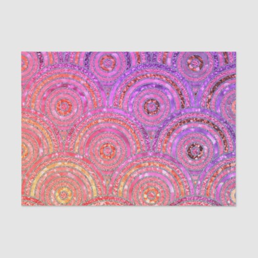 ラグジュアリーメタルフォイルグリッターピンク金ゴールドドットサークル 薄葉紙 (正面)