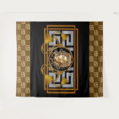 ラグジュアリーメドゥサブラック&金ゴールドタペストリー タペストリー (正面(横))