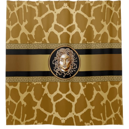 ラグジュアリーメドゥーサギラフプリントシャワーカーテン シャワーカーテン (正面)