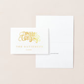 ラグジュアリーメリークリスマスタイポグラフィモノグラム 箔カード (ディスプレー)